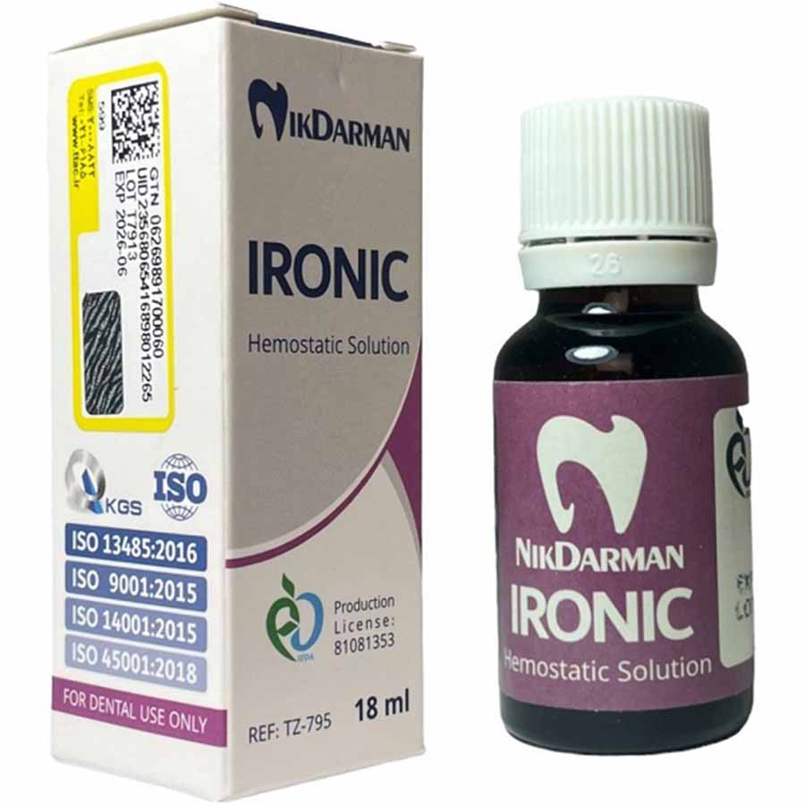 محلول انعقاد خون آيرونيک نیک درمان Nik Darman IRONIC Solution