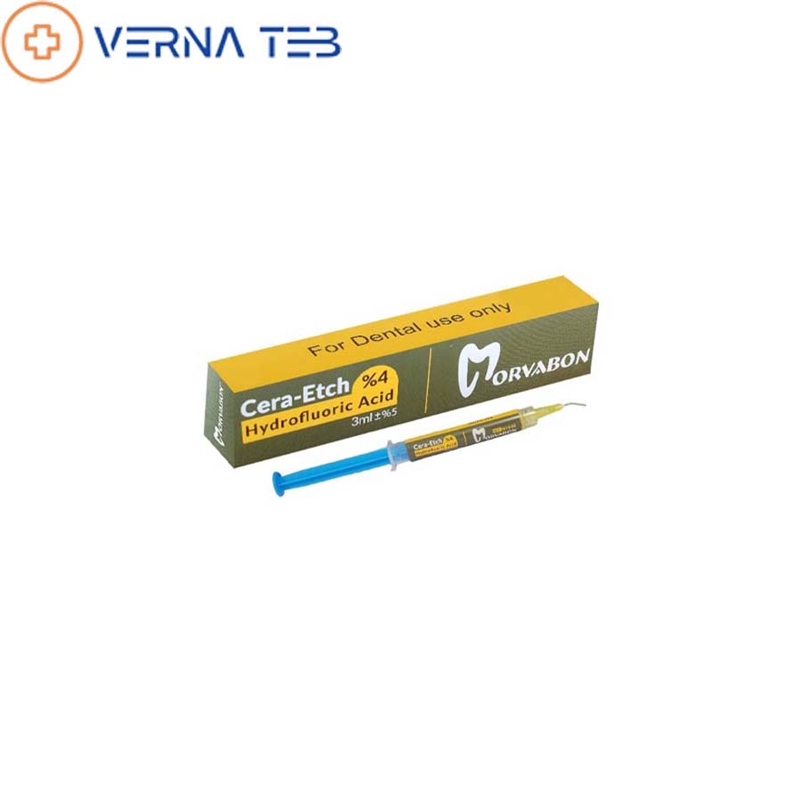 اسید اچ پرسلن هیدروفلوریدریک 4 یک سرنگ مروابن Morva Cera Etch ( HF4%)